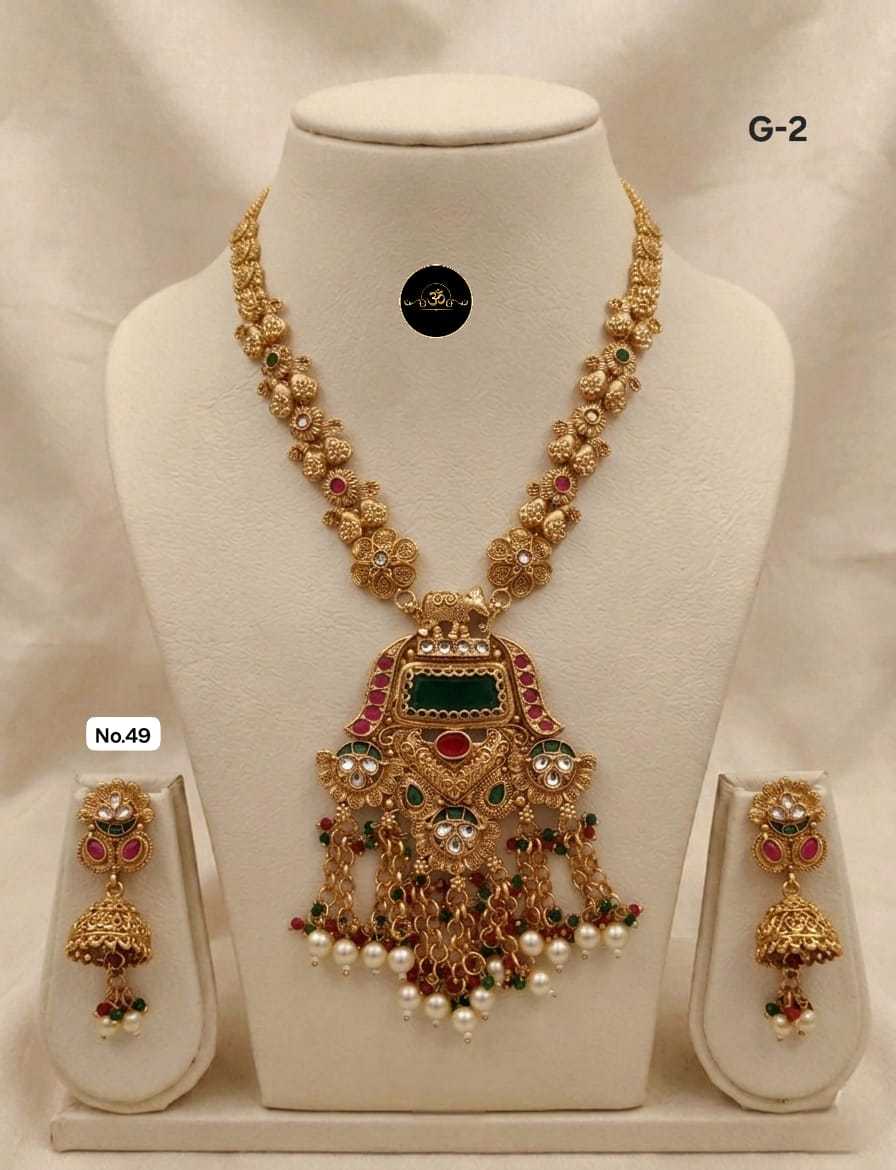 Ynf Brass KESH127 032 Womens Jewellery Wholesale Long Sets Rajwadi Necklaces Set Manufacturer - Jewellery Export