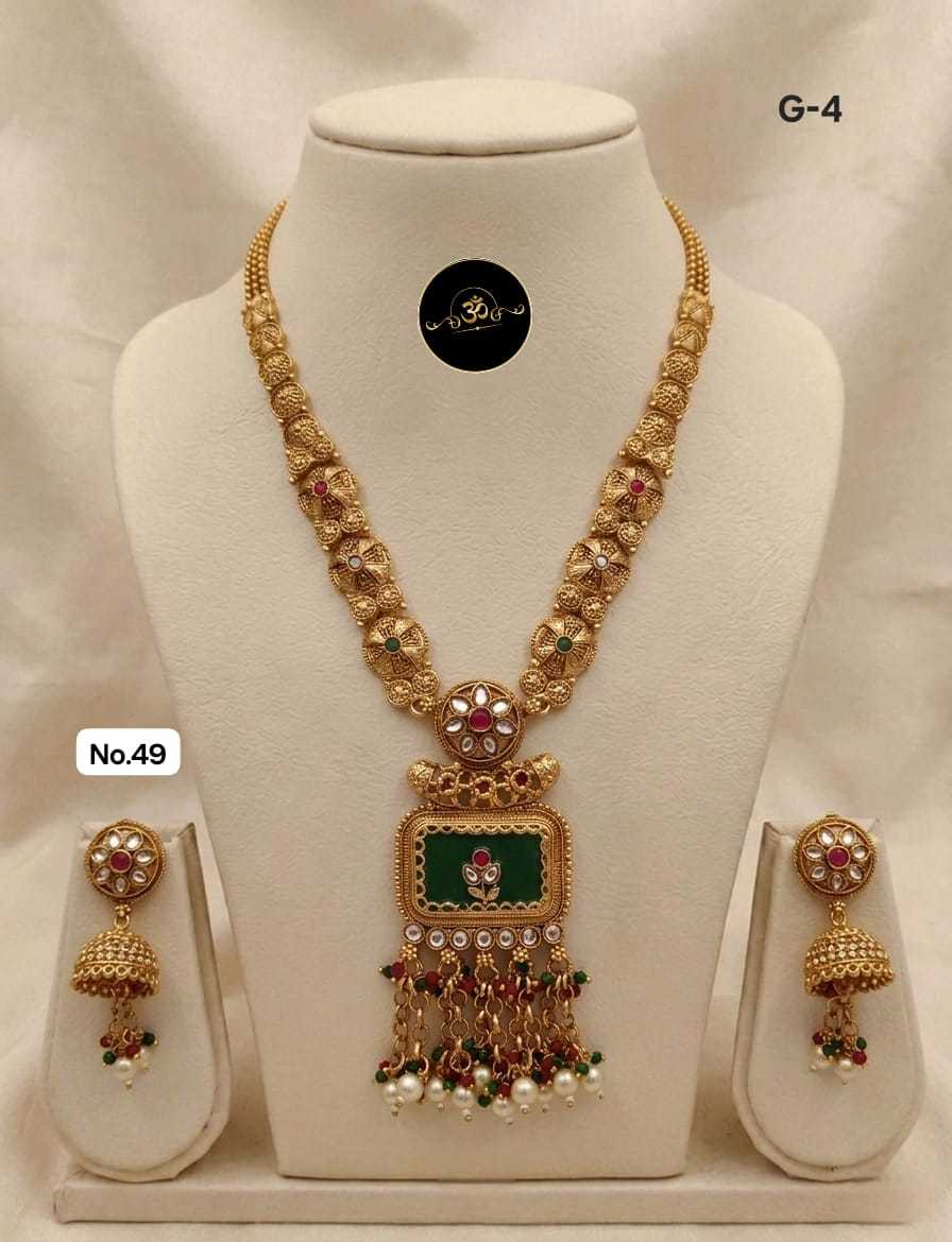 Ynf Brass KESH127 032 Womens Jewellery Wholesale Long Sets Rajwadi Necklaces Set Manufacturer - Jewellery Export