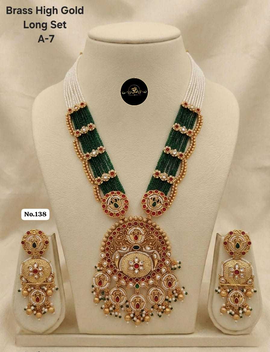 Ynf Brass KESH127 033 Womens Jewellery Wholesale Long Sets Rajwadi Necklaces Set Manufacturer - Jewellery Export