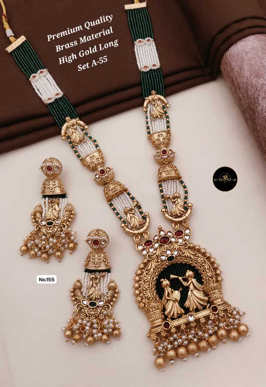 Ynf Brass KESH127 037 Womens Jewellery Wholesale Long Sets Rajwadi Necklaces Set Manufacturer - Jewellery Export