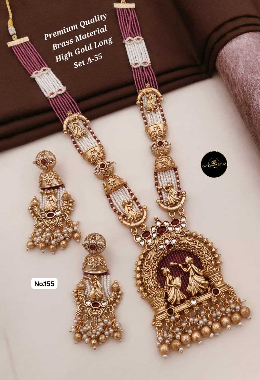 Ynf Brass KESH127 037 Womens Jewellery Wholesale Long Sets Rajwadi Necklaces Set Manufacturer - Jewellery Export