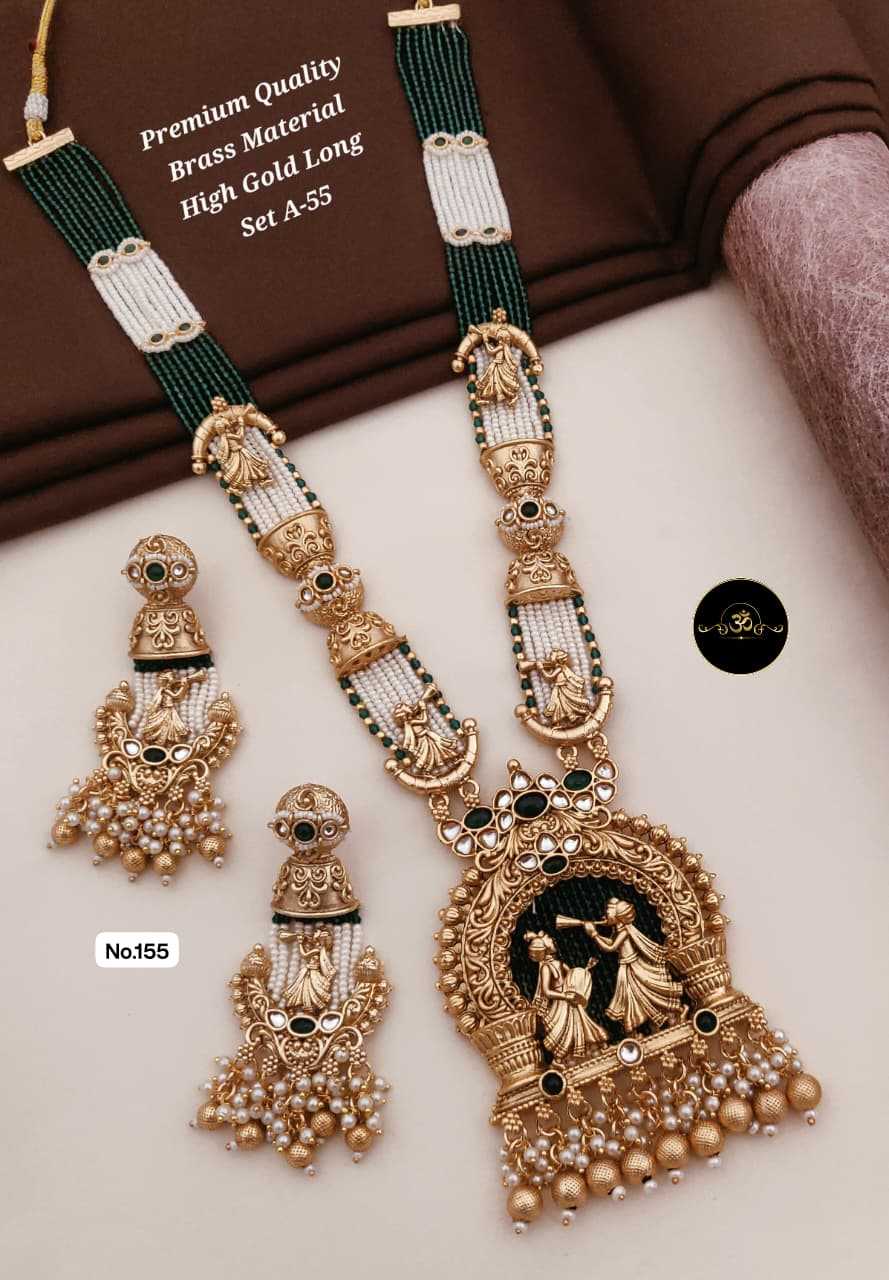 Ynf Brass KESH127 037 Womens Jewellery Wholesale Long Sets Rajwadi Necklaces Set Manufacturer - Jewellery Export