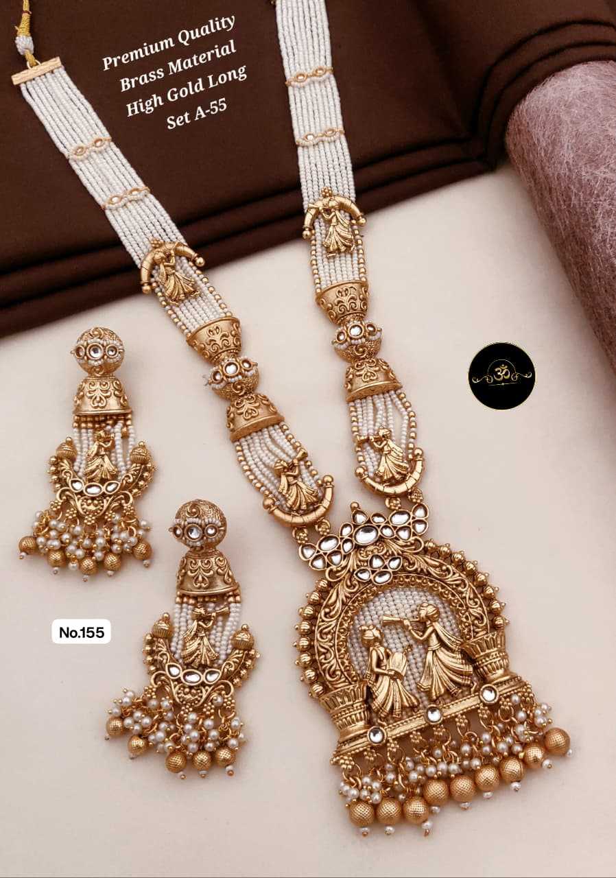 Ynf Brass KESH127 037 Womens Jewellery Wholesale Long Sets Rajwadi Necklaces Set Manufacturer - Jewellery Export