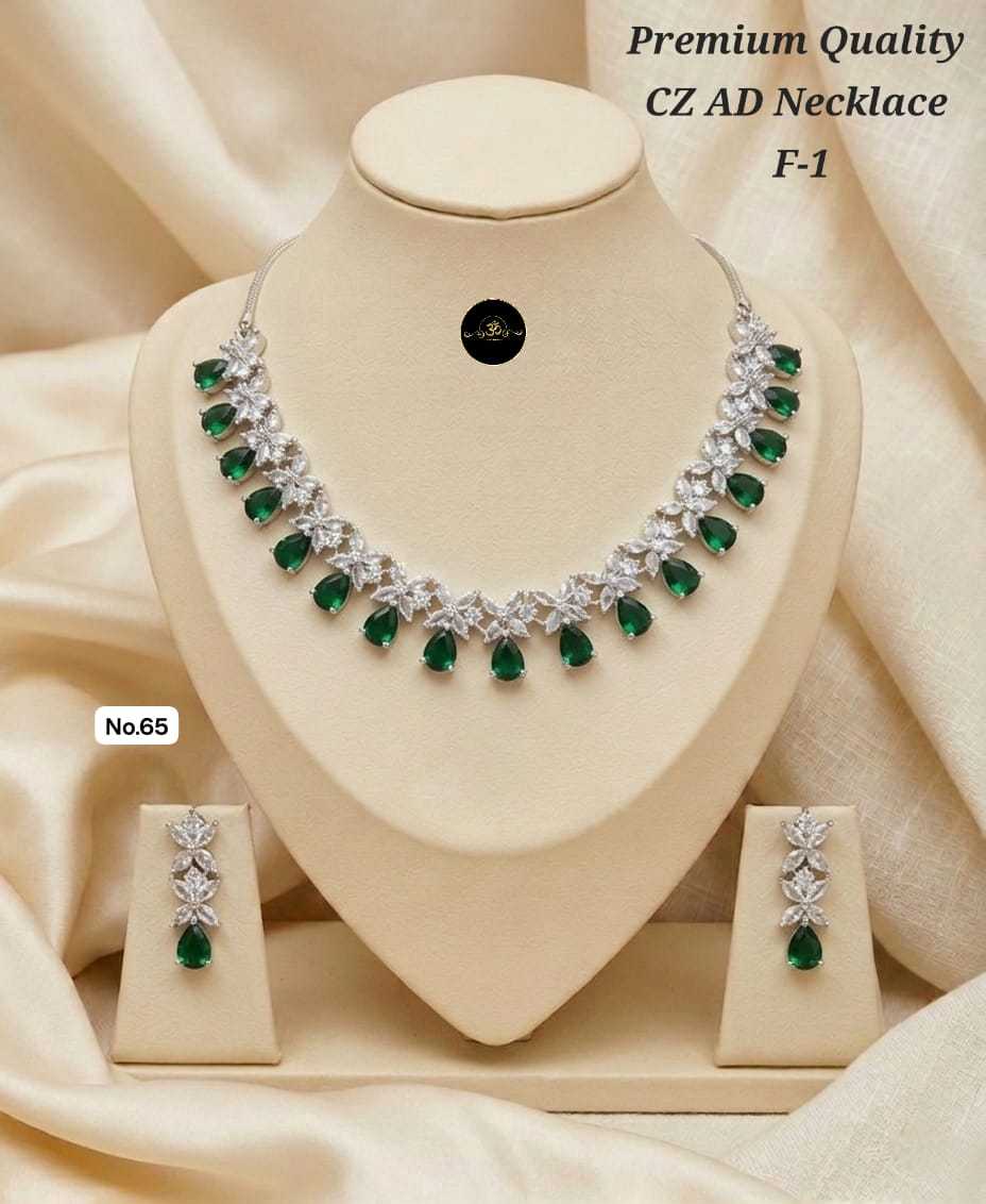 Ynf Brass KESH127 038 Womens Jewellery Wholesale AD Diamond Necklace Manufacturer - Jewellery Export
