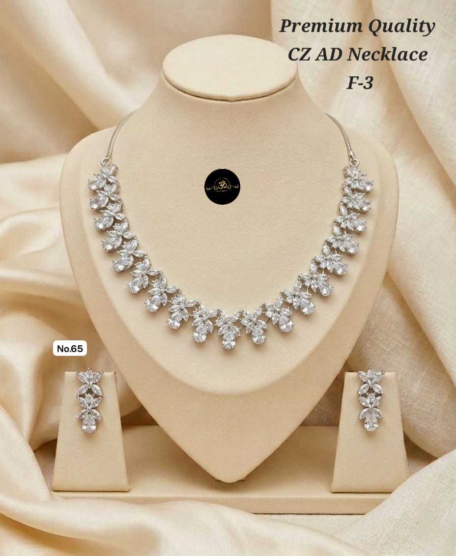 Ynf Brass KESH127 038 Womens Jewellery Wholesale AD Diamond Necklace Manufacturer - Jewellery Export
