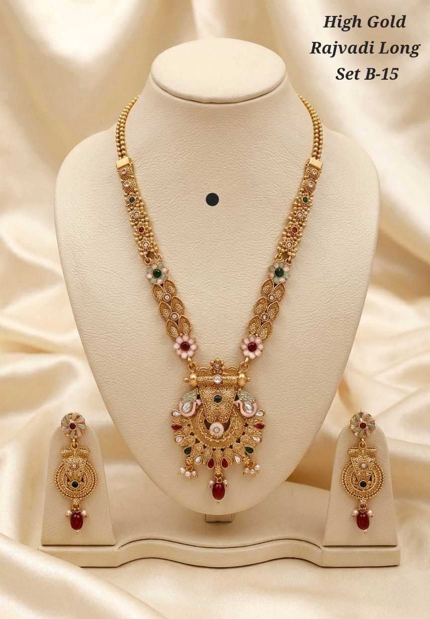 Ynf Brass KESH193 244 Womens Jewellery Wholesale Necklaces Set Golden Necklace Set Party Wear Jewelry Manufacturer - Jewellery Export