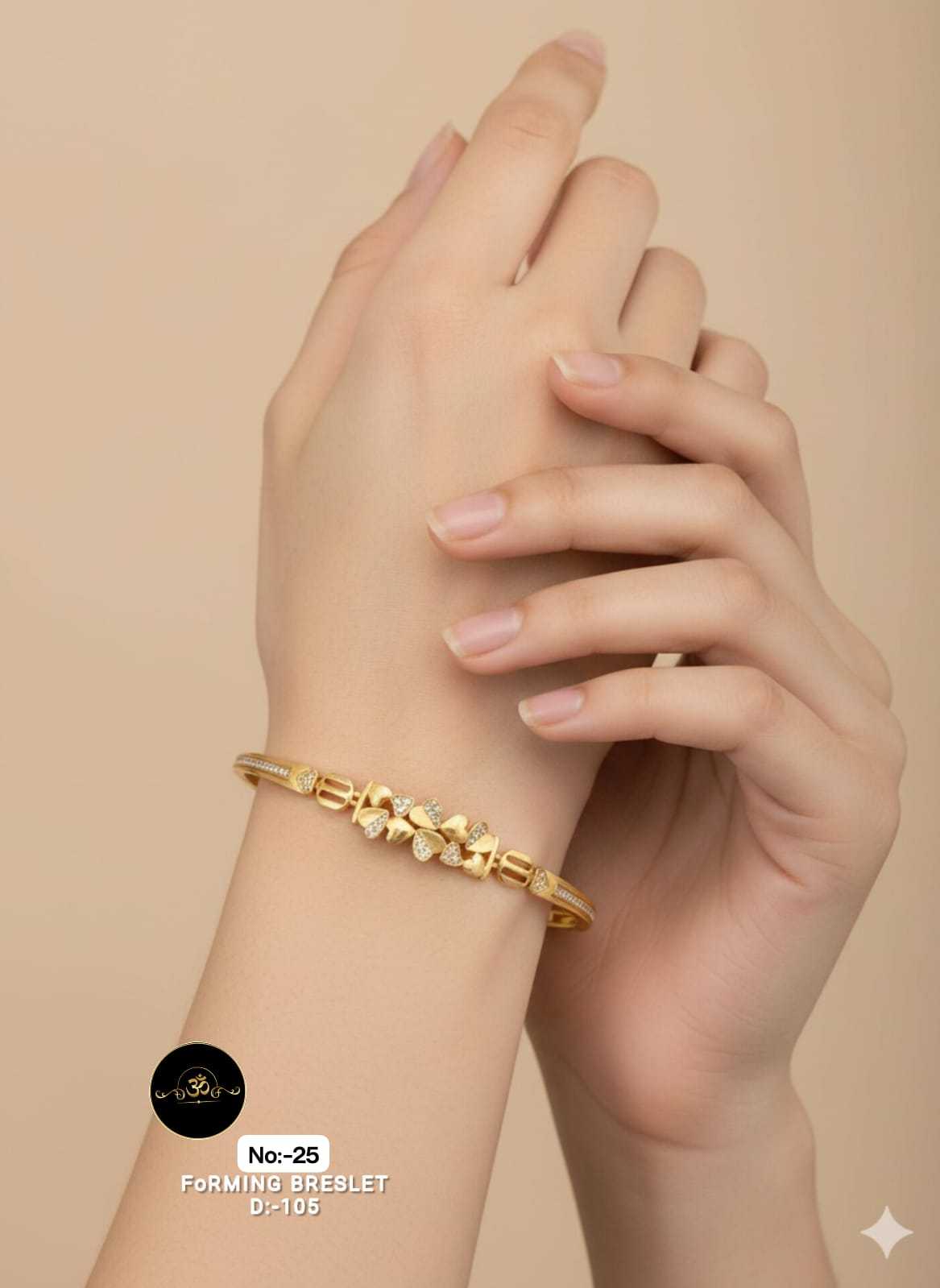 Ynf Brass RIN113 023 Womens Jewellery Wholesale AD Diamond Bracelet Brass Gold Bracelets Manufacturer - Jewellery Export