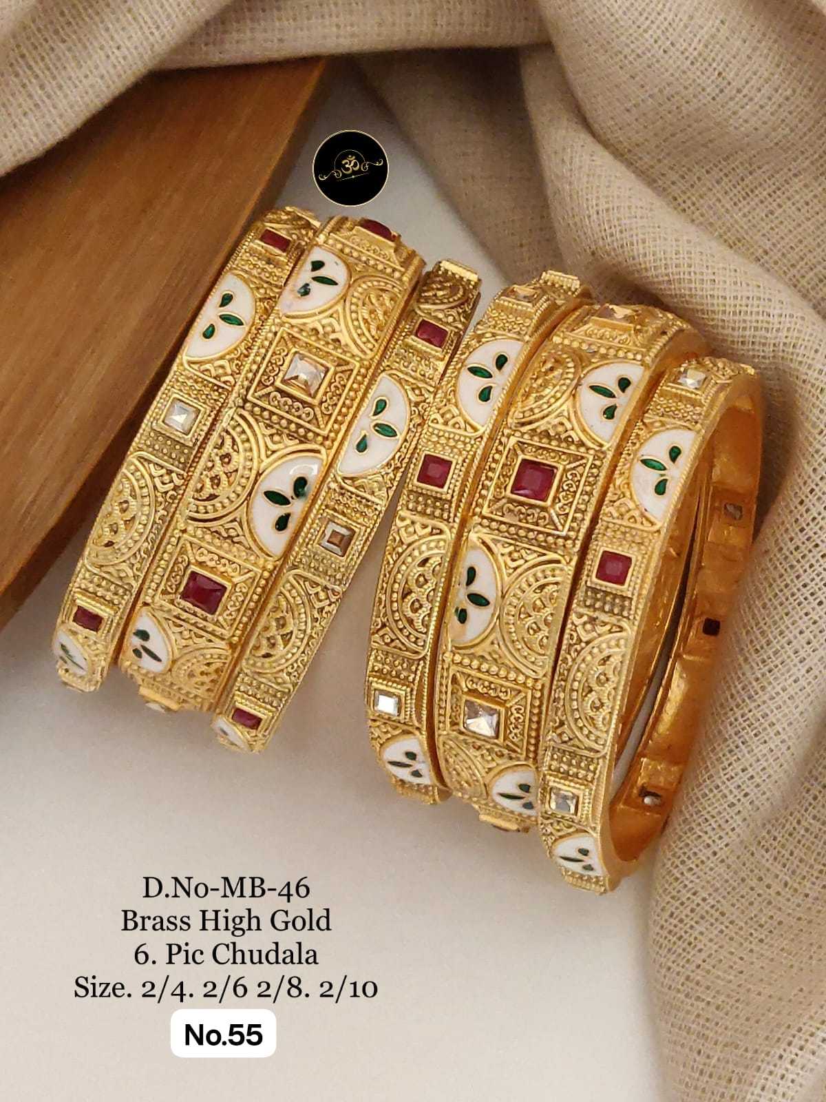 Ynf Brass RIN234 005 Womens Jewellery Wholesale Brass Gold Bangles Manufacturer - Jewellery Export