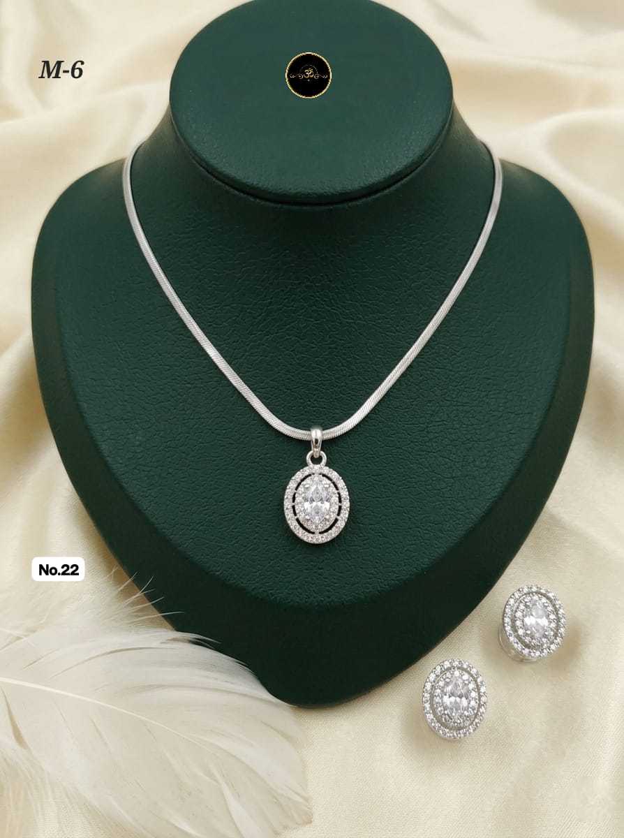Ynf Brass RIN234 009 Womens Jewellery Wholesale AD Diamond Necklace Chain Pendant Set Manufacturer - Jewellery Export