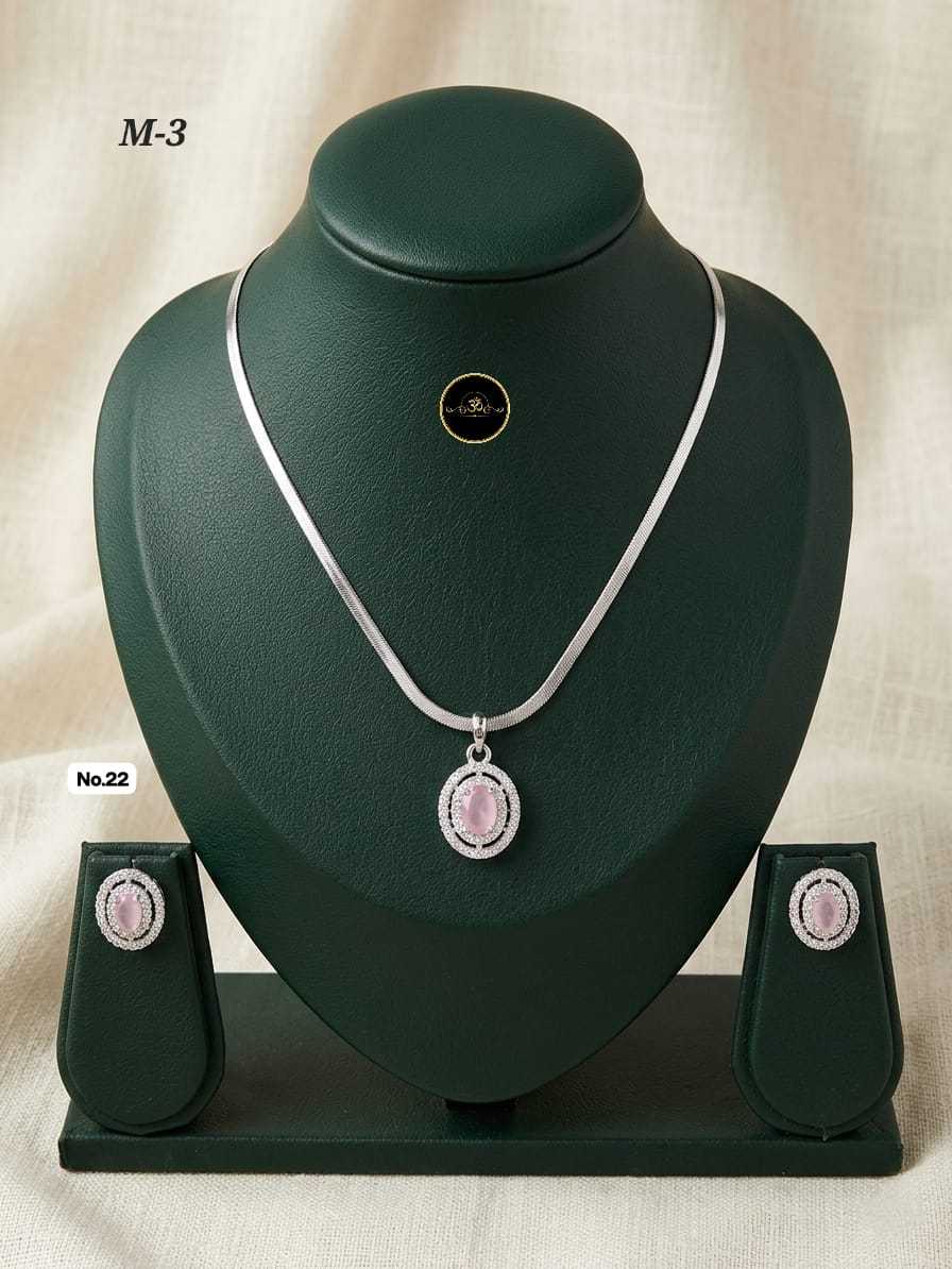 Ynf Brass RIN234 009 Womens Jewellery Wholesale AD Diamond Necklace Chain Pendant Set Manufacturer - Jewellery Export