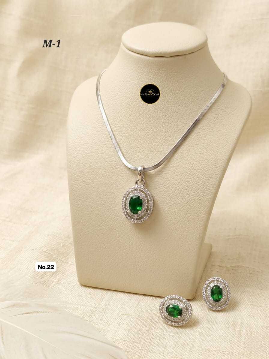 Ynf Brass RIN234 009 Womens Jewellery Wholesale AD Diamond Necklace Chain Pendant Set Manufacturer - Jewellery Export