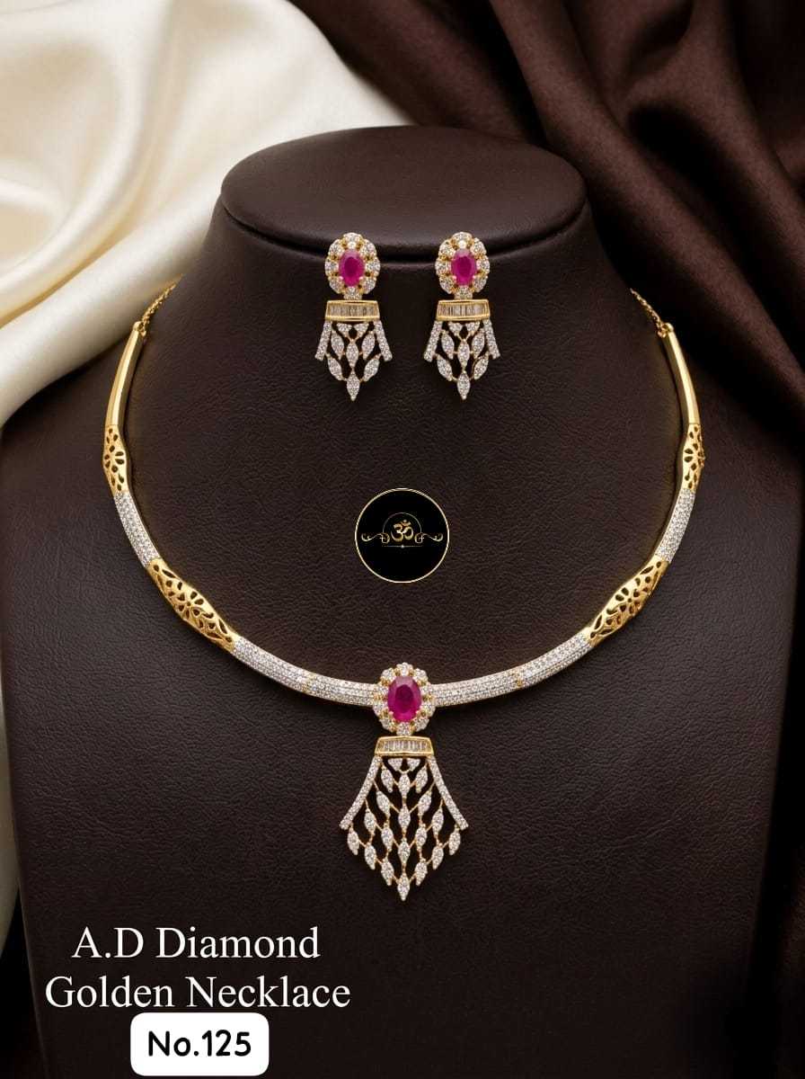 Ynf Brass RIN234 011 Womens Jewellery Wholesale AD Diamond Necklace Manufacturer - Jewellery Export