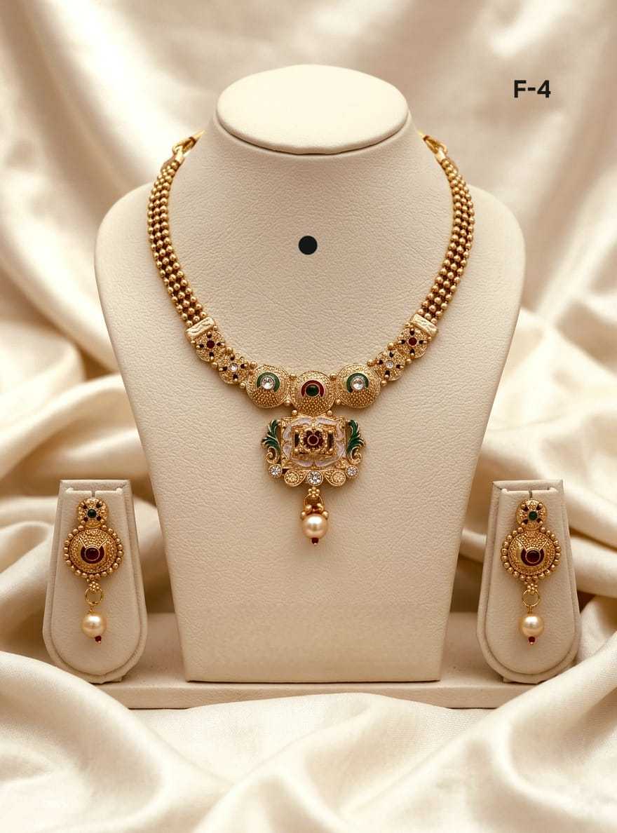 Ynf Gold Plated KESH193 239 Womens Jewellery Wholesale Necklaces Set Golden Necklace Set Party Wear Jewelry Manufacturer - Jewellery Export