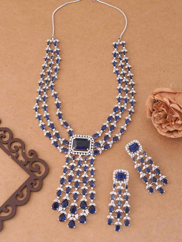 Ynf AD Diamond KESH192 Womens Jewellery Wholesale AD Diamond Necklace Necklaces Set Antique Necklaces Set Manufacturer - Jewellery Export