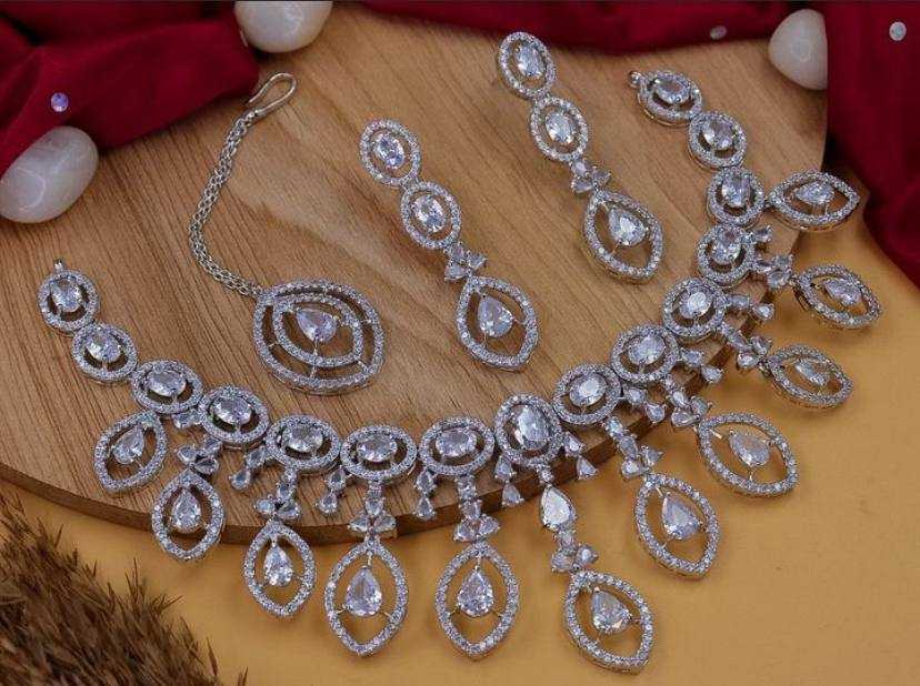 Ynf AD Diamond Womens Jewellery Wholesale AD Diamond Necklace Necklaces Set Antique Necklaces Set Manufacturer - Jewellery Export