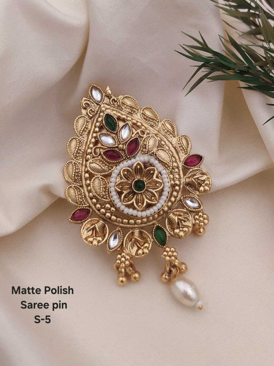 Ynf Brass KESH193 Womens Jewellery Wholesale Antique Saree Pins Silver Saree Pin Manufacturer - Jewellery Export