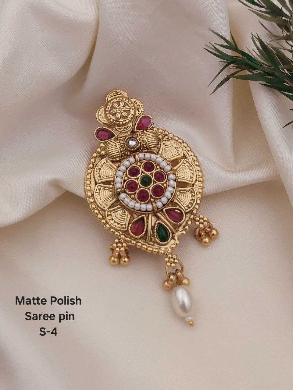 Ynf Brass KESH193 Womens Jewellery Wholesale Antique Saree Pins Silver Saree Pin Manufacturer - Jewellery Export