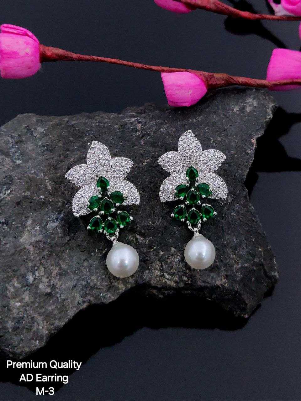 Ynf Brass KESH193 Womens Jewellery Wholesale Fancy Earrings AD Diamond Earring Artificial Earring Manufacturer - Jewellery Export