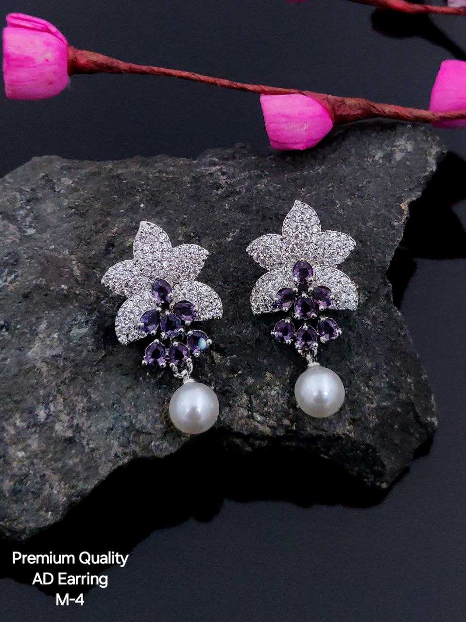 Ynf Brass KESH193 Womens Jewellery Wholesale Fancy Earrings AD Diamond Earring Artificial Earring Manufacturer - Jewellery Export