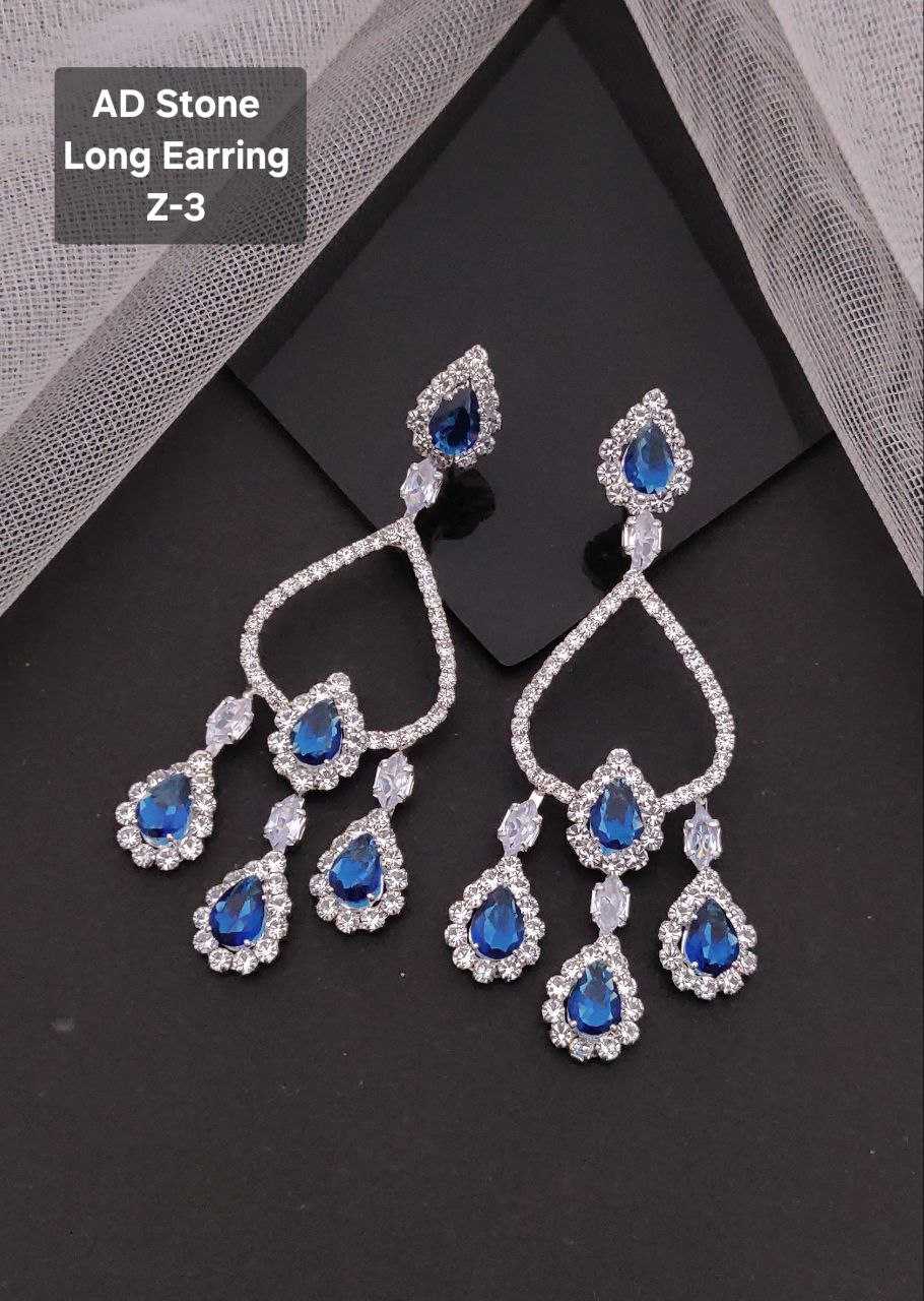 Ynf Brass KESH193 Womens Jewellery Wholesale Fancy Earrings AD Diamond Earring Long Earrings Manufacturer - Jewellery Export