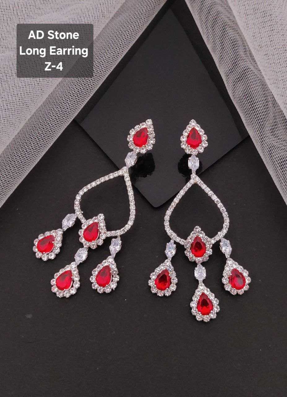 Ynf Brass KESH193 Womens Jewellery Wholesale Fancy Earrings AD Diamond Earring Long Earrings Manufacturer - Jewellery Export