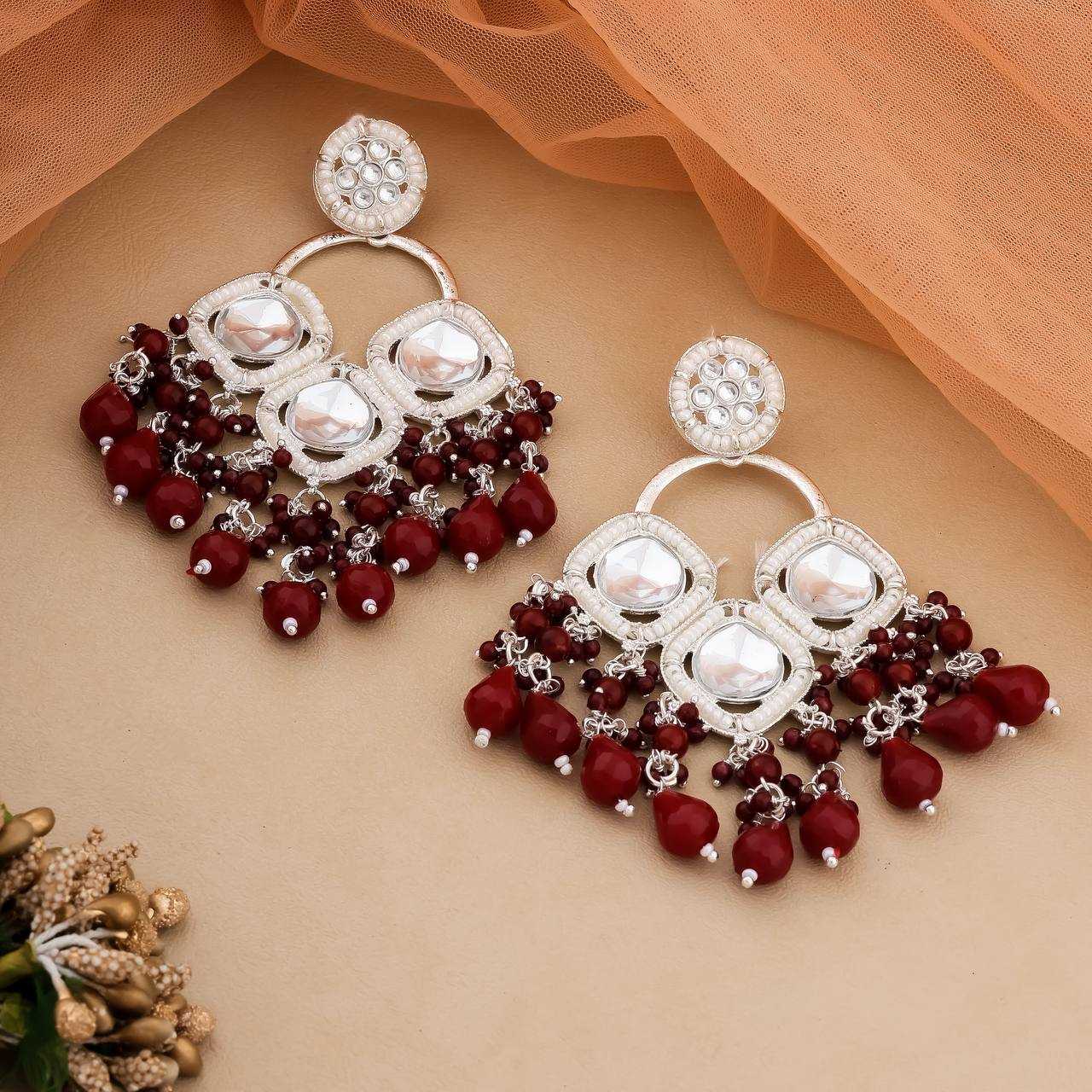 Ynf Brass KESH483 Womens Jewellery Wholesale Fancy Earrings Kundan Earrings Artificial Earring Manufacturer - Jewellery Export