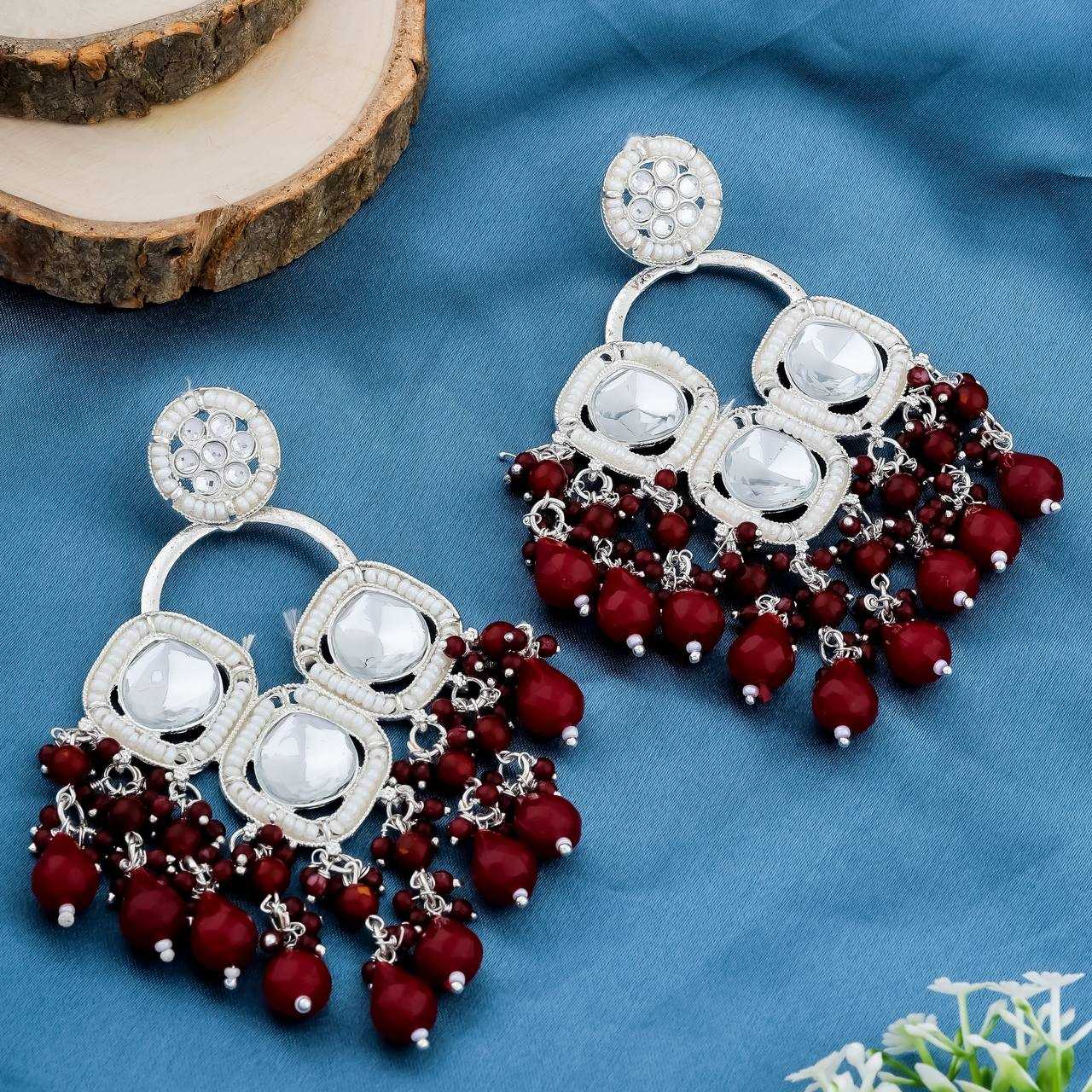 Ynf Brass KESH483 Womens Jewellery Wholesale Fancy Earrings Kundan Earrings Artificial Earring Manufacturer - Jewellery Export