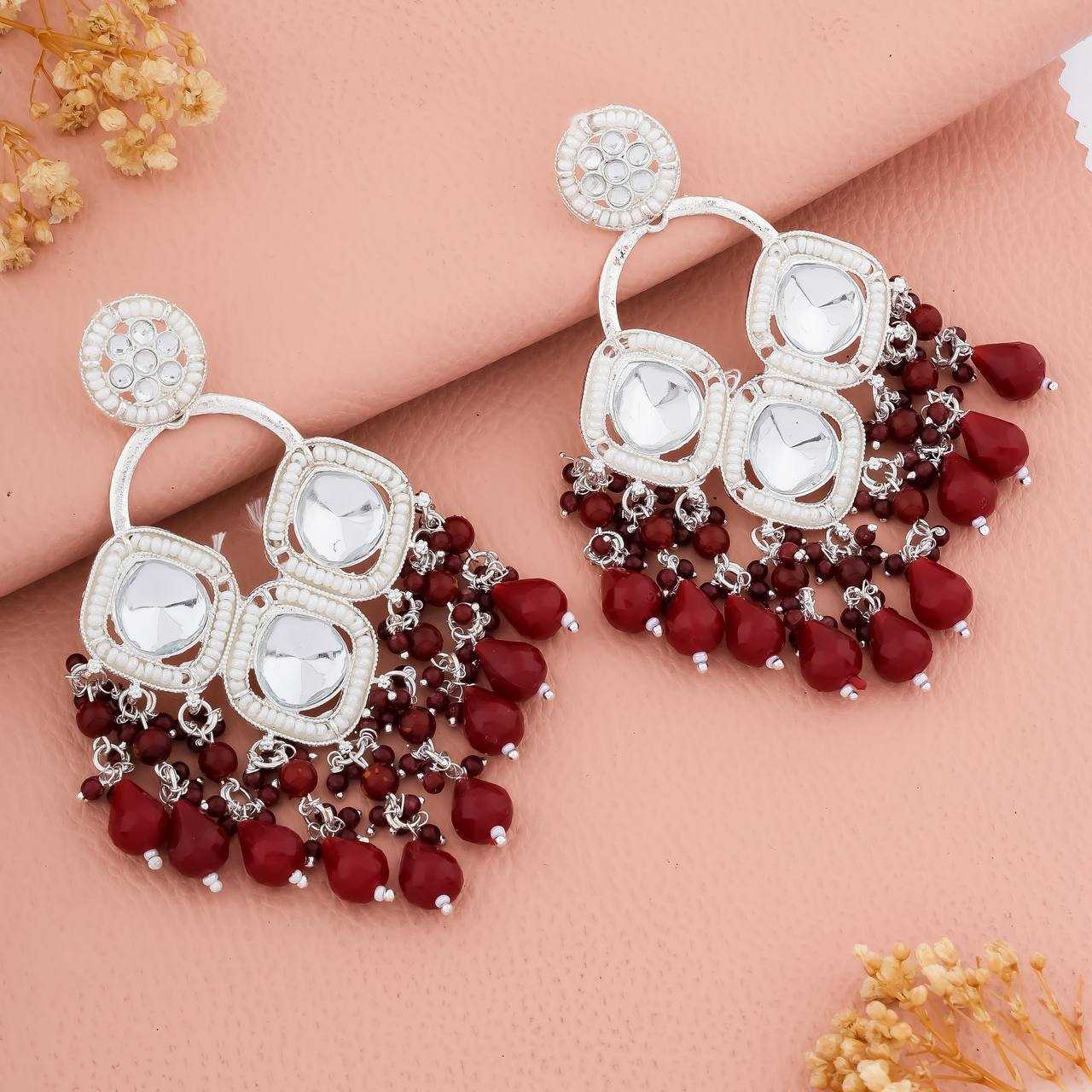 Ynf Brass KESH483 Womens Jewellery Wholesale Fancy Earrings Kundan Earrings Artificial Earring Manufacturer - Jewellery Export