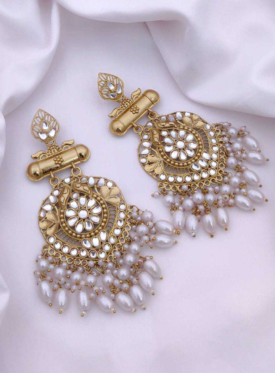 Ynf Brass KESH483 Womens Jewellery Wholesale Fancy Earrings Kundan Earrings Long Earrings Manufacturer - Jewellery Export