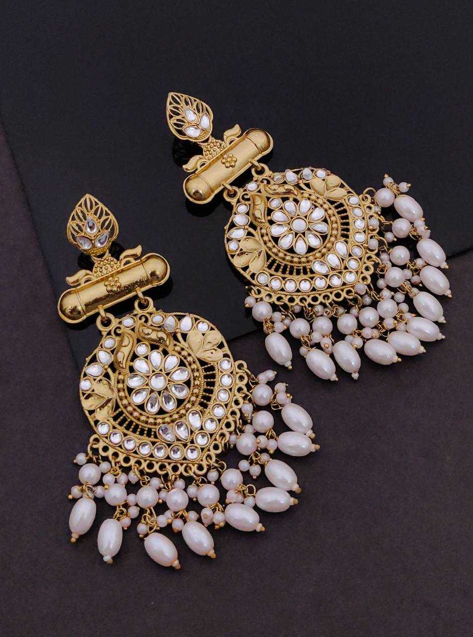 Ynf Brass KESH483 Womens Jewellery Wholesale Fancy Earrings Kundan Earrings Long Earrings Manufacturer - Jewellery Export