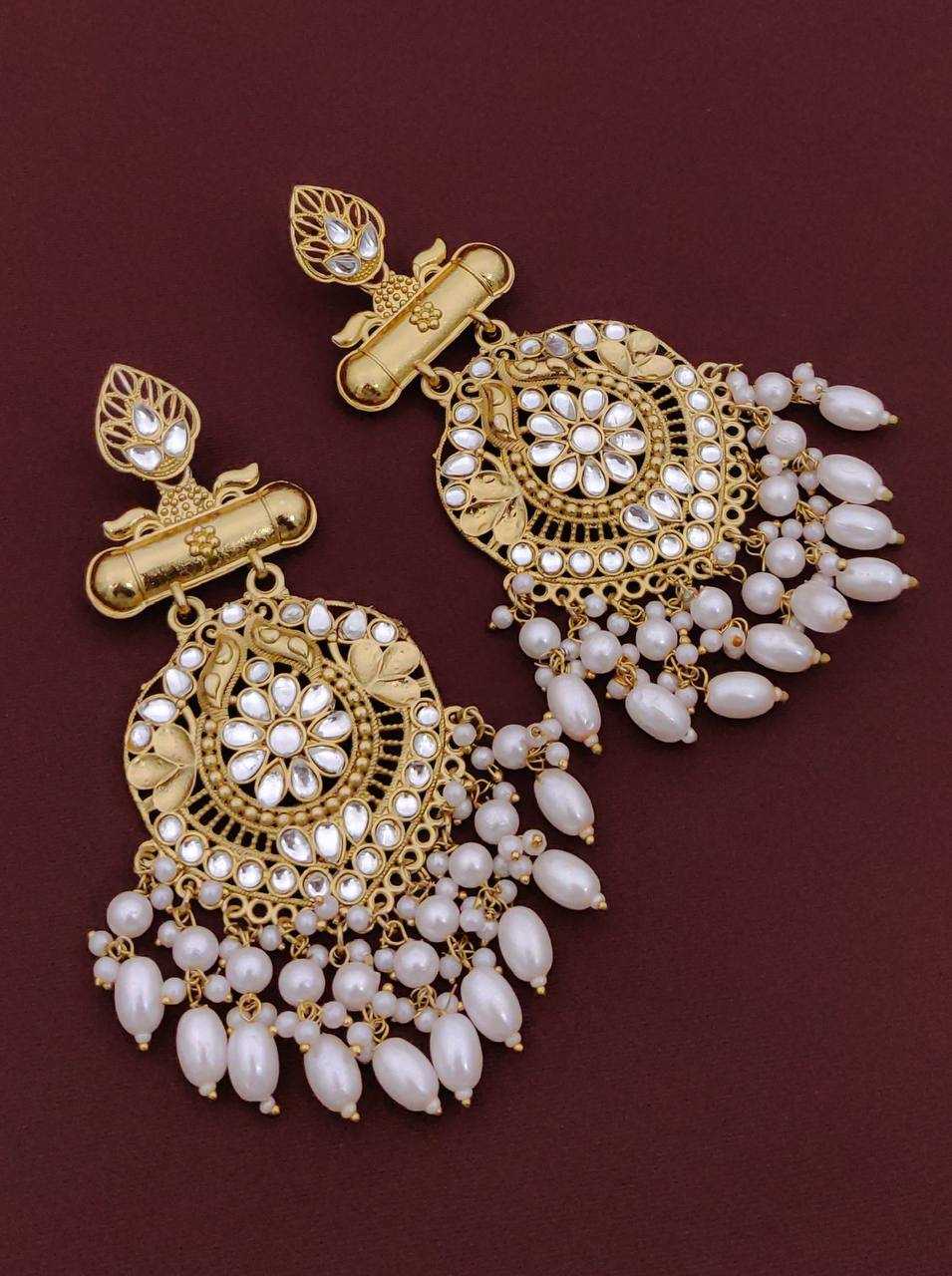 Ynf Brass KESH483 Womens Jewellery Wholesale Fancy Earrings Kundan Earrings Long Earrings Manufacturer - Jewellery Export