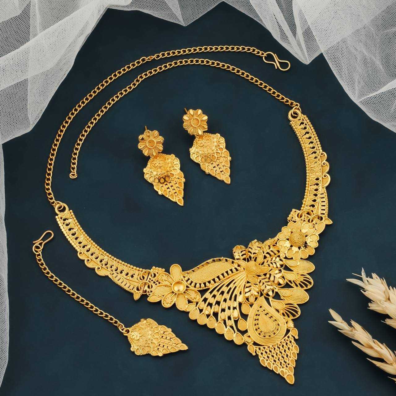 Ynf Brass KESH483 Womens Jewellery Wholesale Necklaces Set Golden Necklace Set Alloy Necklaces Manufacturer - Jewellery Export