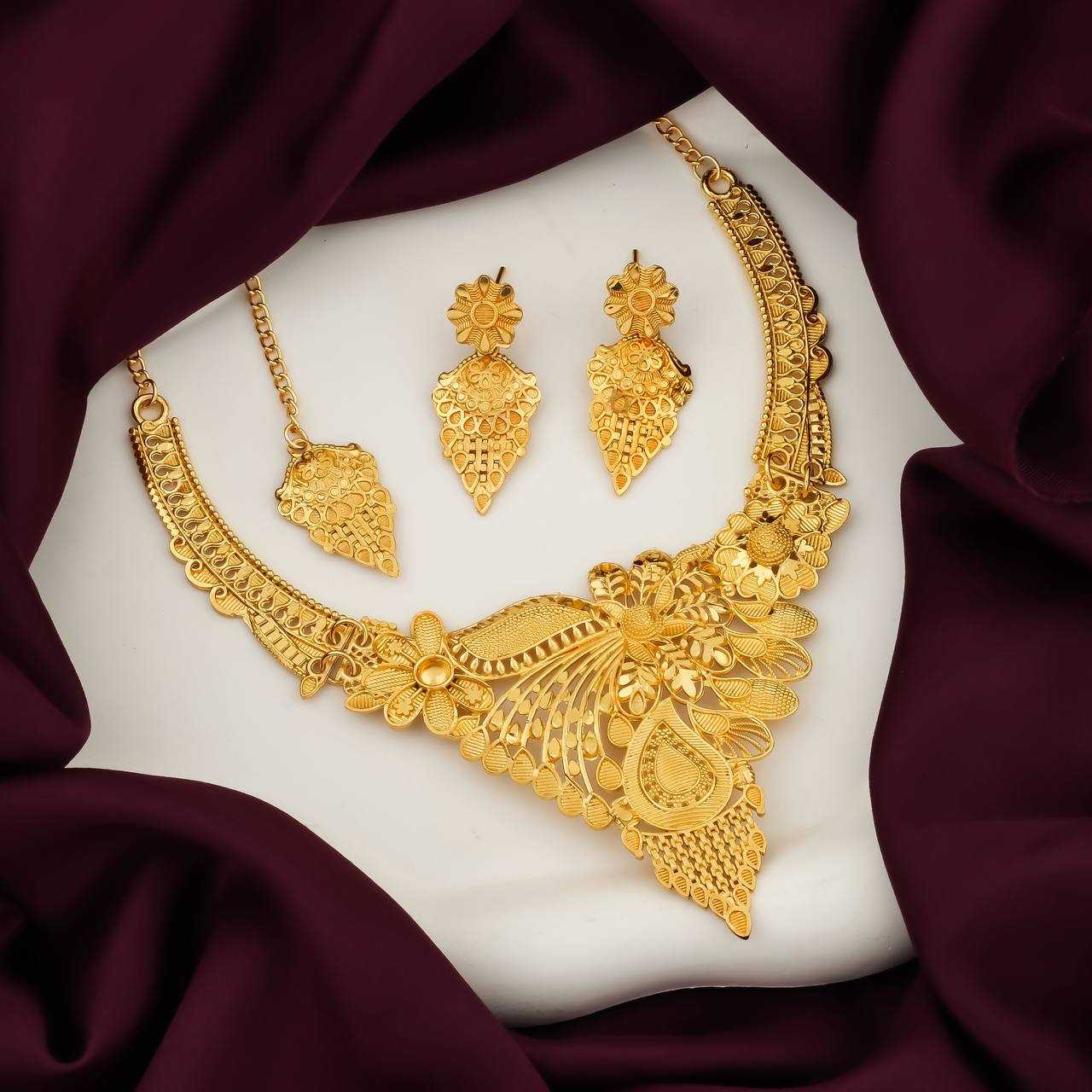 Ynf Brass KESH483 Womens Jewellery Wholesale Necklaces Set Golden Necklace Set Alloy Necklaces Manufacturer - Jewellery Export