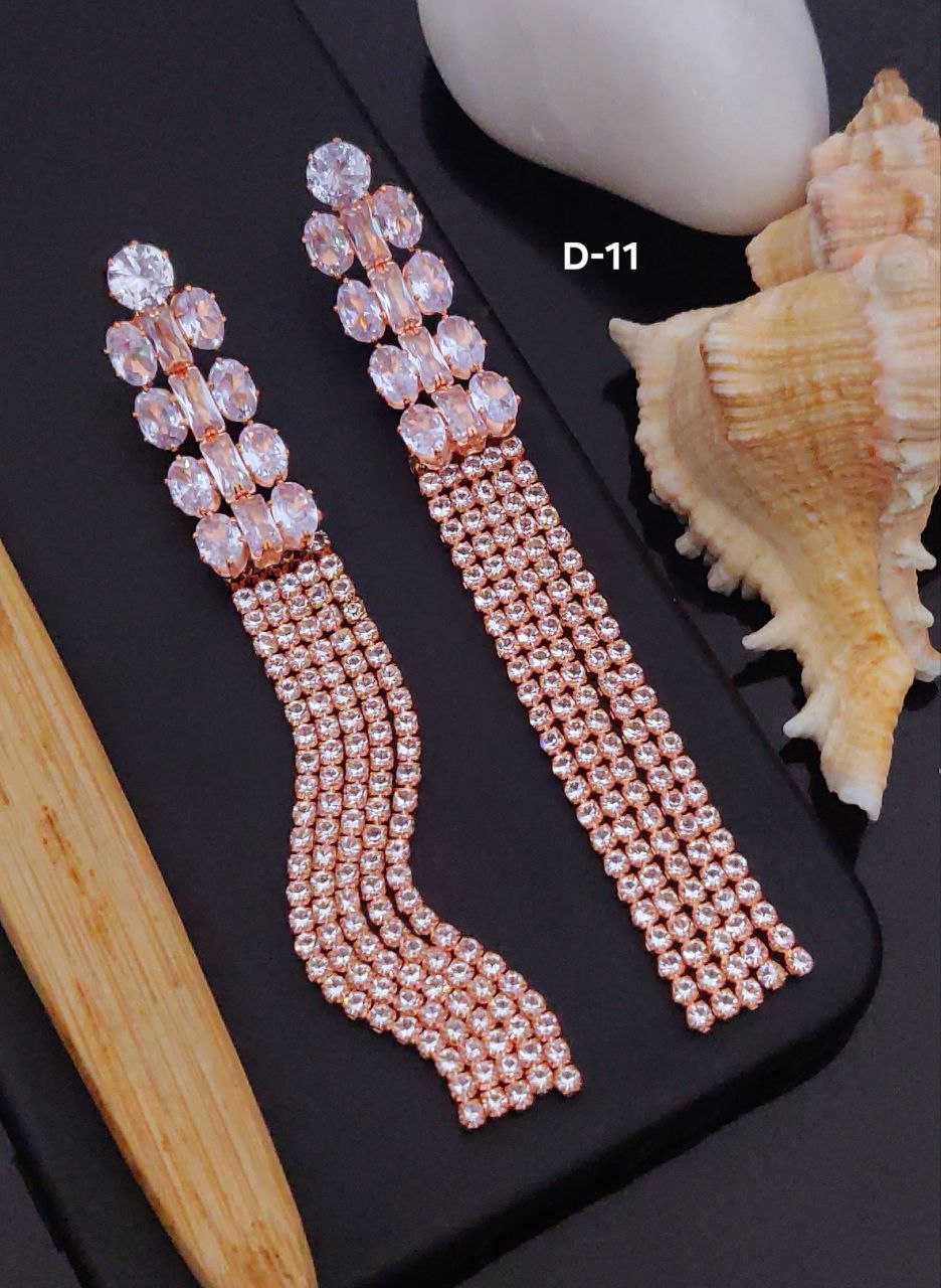 Ynf Brass Womens Jewellery Wholesale Fancy Earrings AD Diamond Earring Long Earrings Manufacturer - Jewellery Export