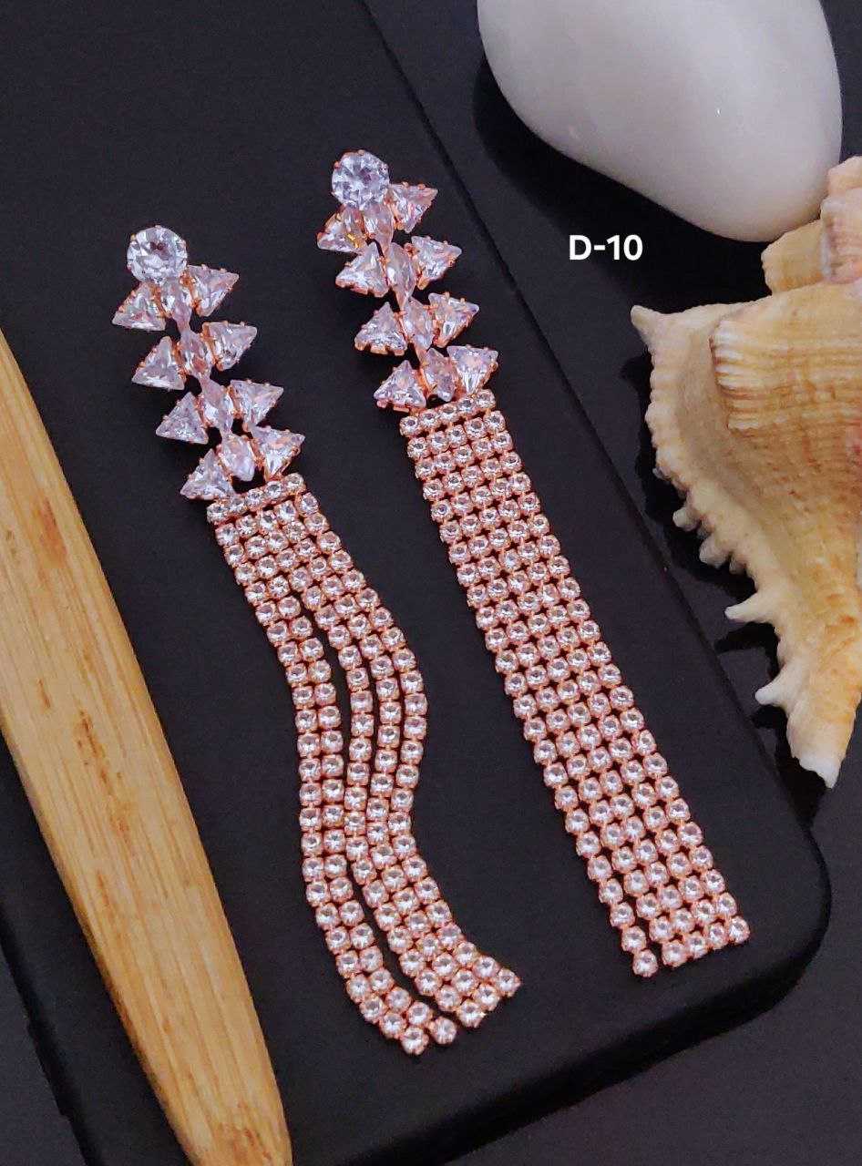 Ynf Brass Womens Jewellery Wholesale Fancy Earrings AD Diamond Earring Long Earrings Manufacturer - Jewellery Export