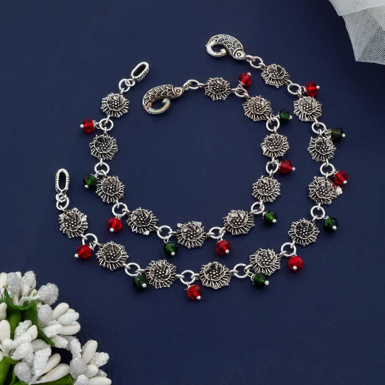 Ynf Fancy Womens Jewellery Wholesale AD Fancy Payal Silver Payal Silver Plated Jewelry Manufacturer - Jewellery Export