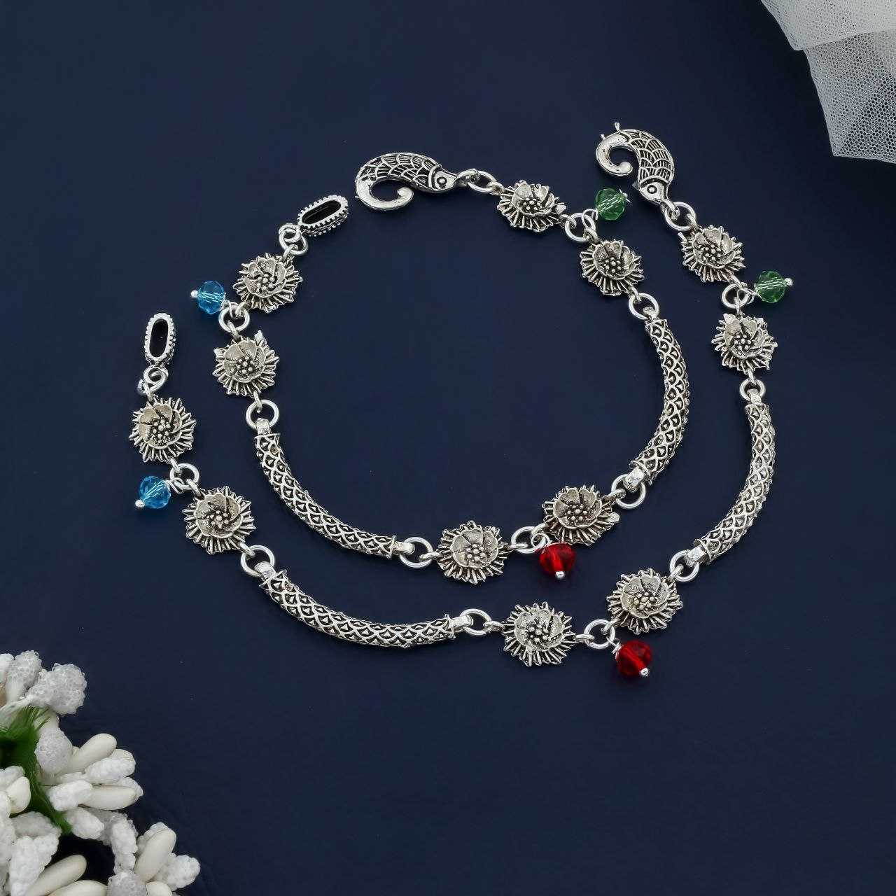 Ynf Fancy Womens Jewellery Wholesale AD Fancy Payal Silver Payal Silver Plated Jewelry Manufacturer - Jewellery Export