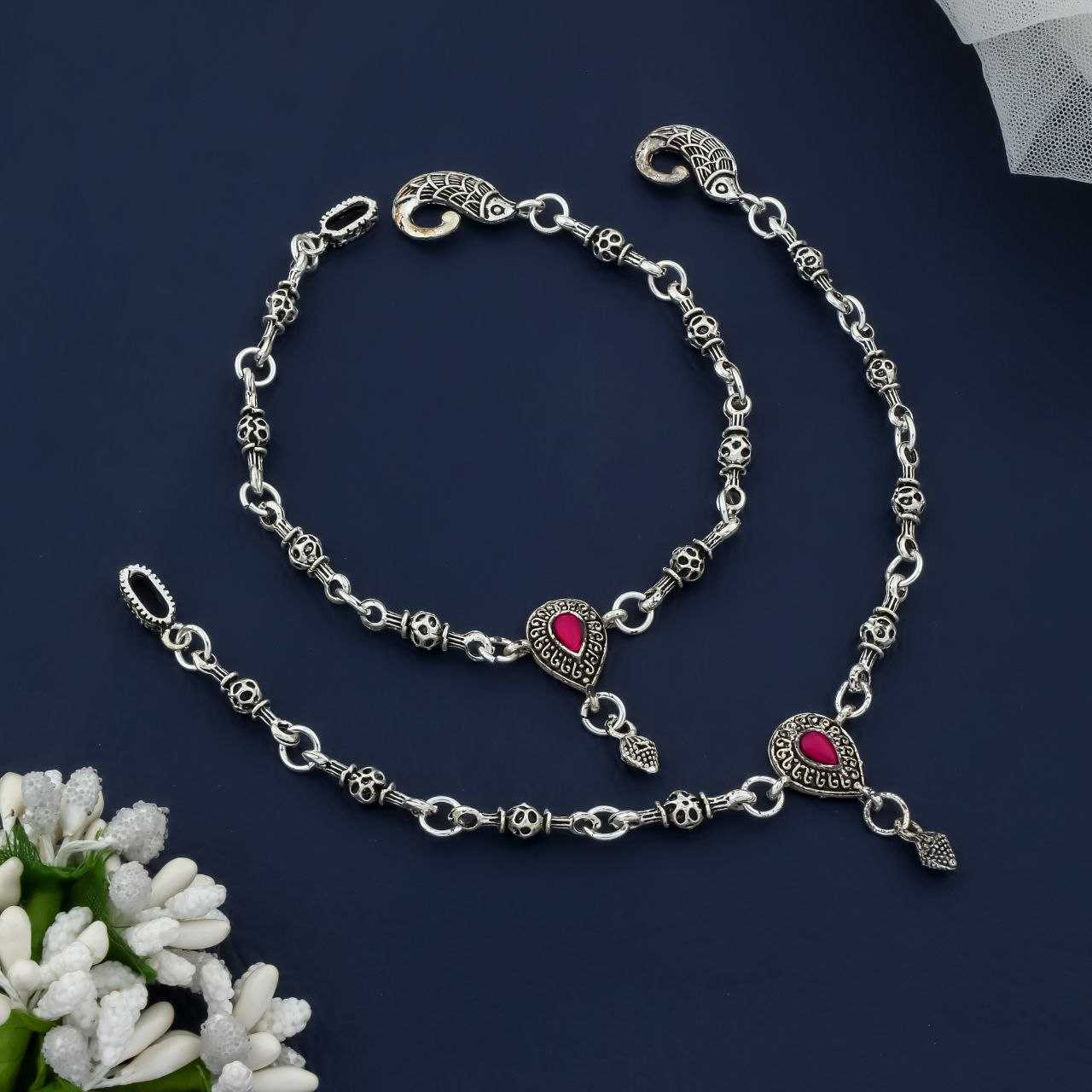 Ynf Fancy Womens Jewellery Wholesale AD Fancy Payal Silver Payal Silver Plated Jewelry Manufacturer - Jewellery Export