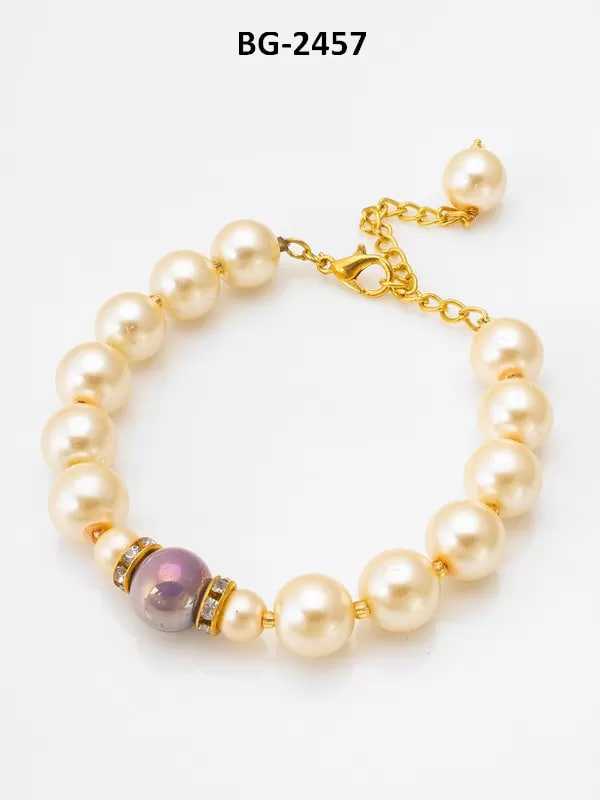Ynf Brass KESH105 BG2457 Womens Jewellery Wholesale Brass Gold Bracelets Pearl Jewelry Silver Plated Jewelry Manufacturer - Jewellery Export