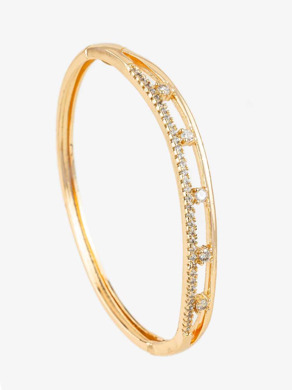 Ynf Brass KESH105 BG2587 Womens Jewellery Wholesale AD Diamond Bangles Brass Gold Bangles Fashion Bangles Manufacturer - Jewellery Export