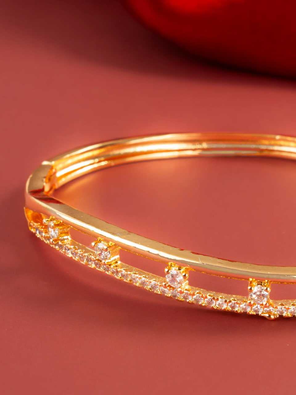 Ynf Brass KESH105 BG2587 Womens Jewellery Wholesale AD Diamond Bangles Brass Gold Bangles Fashion Bangles Manufacturer - Jewellery Export
