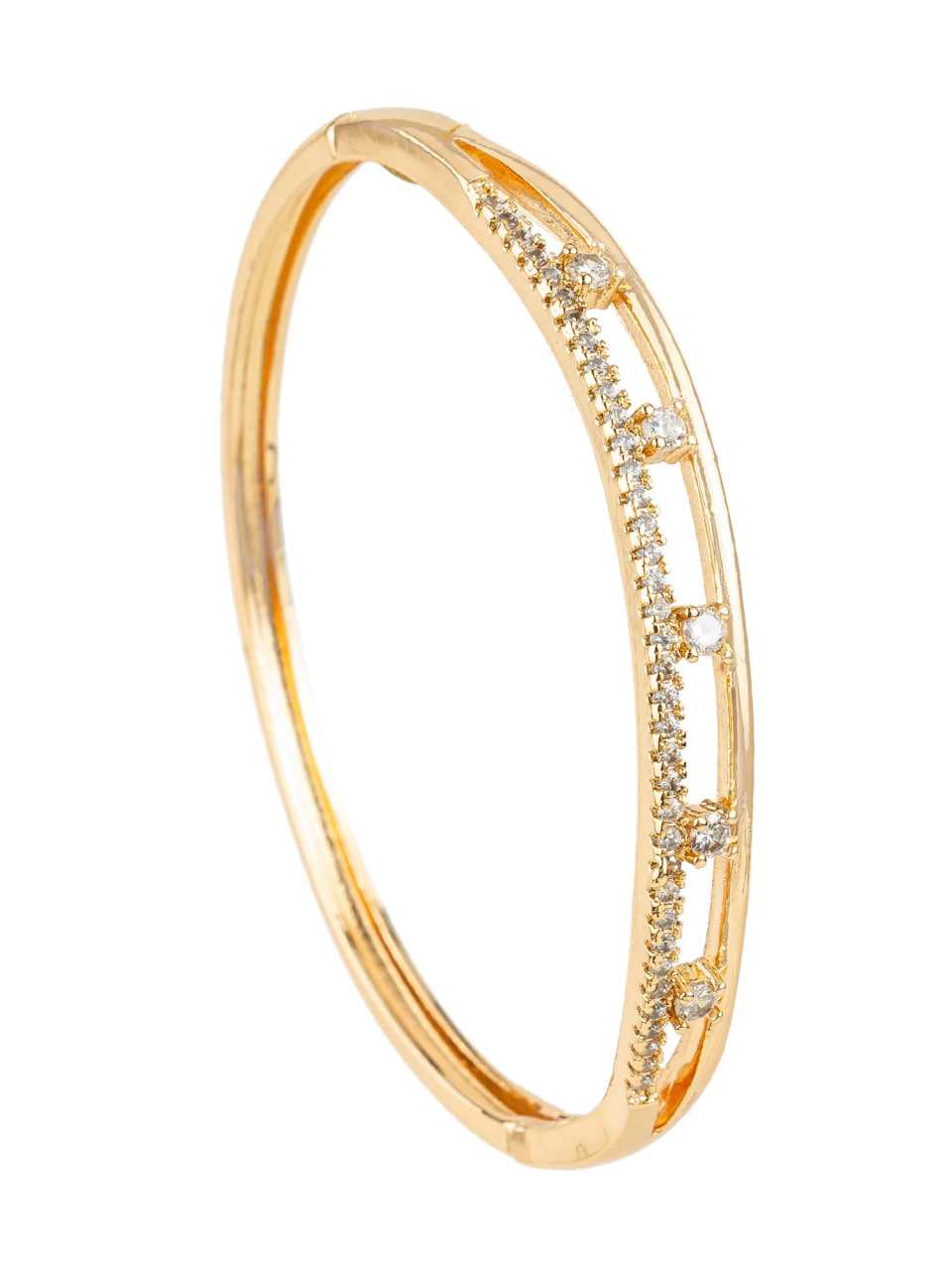 Ynf Brass KESH105 BG2587 Womens Jewellery Wholesale AD Diamond Bangles Brass Gold Bangles Fashion Bangles Manufacturer - Jewellery Export