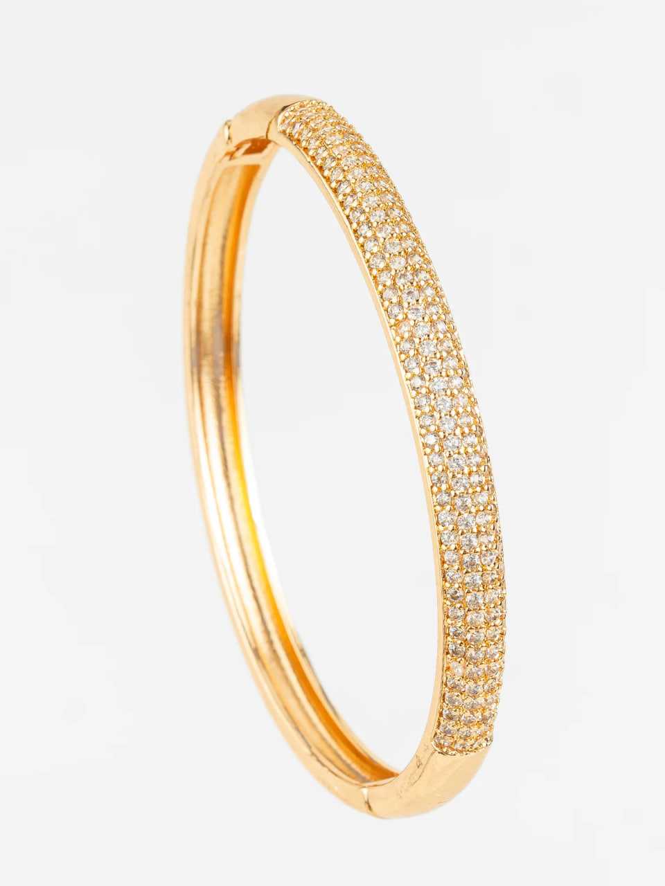 Ynf Brass KESH105 BG2590 Womens Jewellery Wholesale AD Diamond Bangles Brass Gold Bangles Fashion Bangles Manufacturer - Jewellery Export