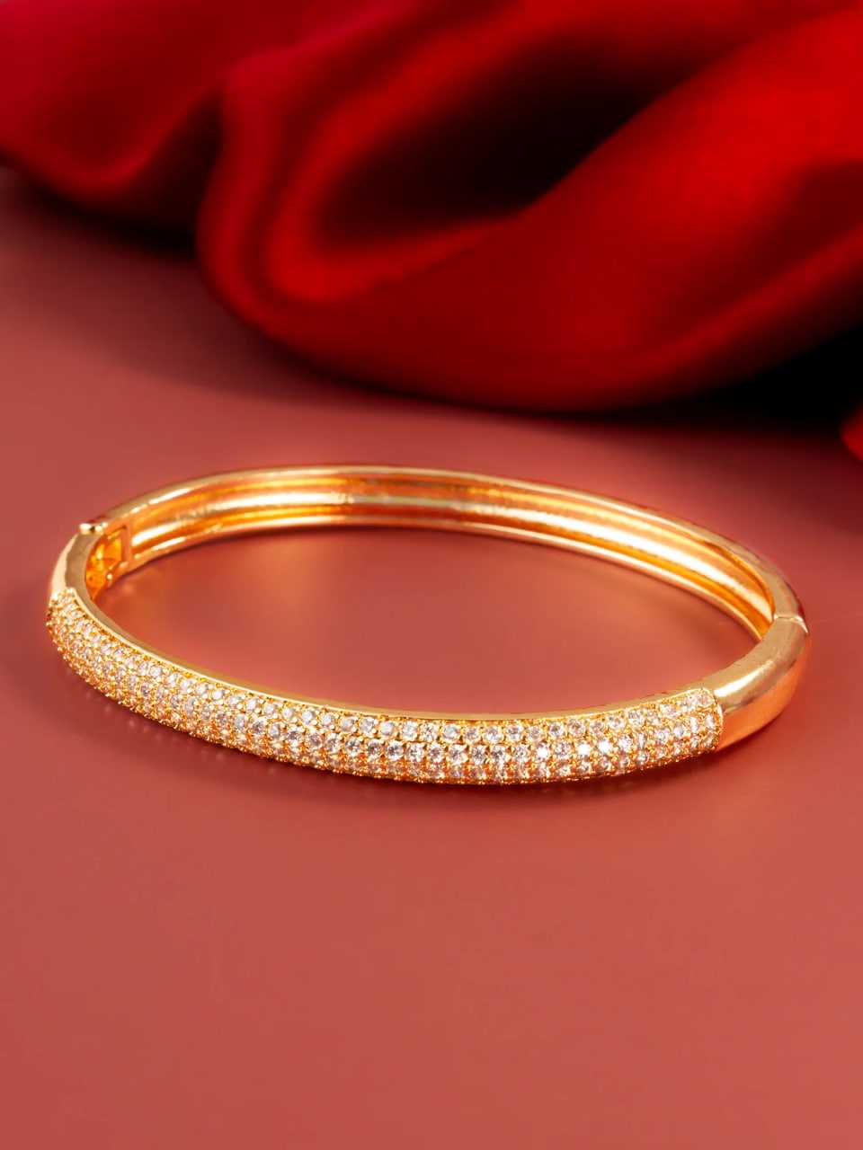 Ynf Brass KESH105 BG2590 Womens Jewellery Wholesale AD Diamond Bangles Brass Gold Bangles Fashion Bangles Manufacturer - Jewellery Export