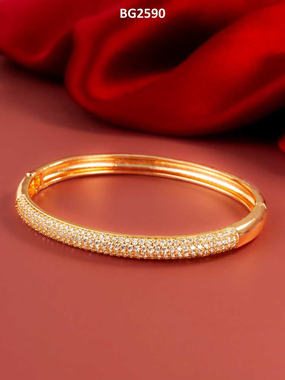 Ynf Brass KESH105 BG2590 Womens Jewellery Wholesale AD Diamond Bangles Brass Gold Bangles Fashion Bangles Manufacturer - Jewellery Export