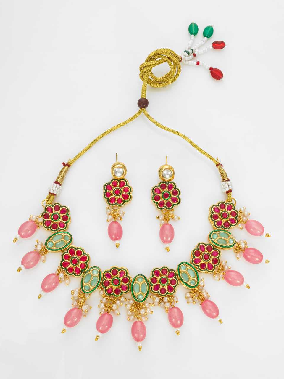 Ynf Brass KESH105 NK4737 Womens Jewellery Wholesale Kundan Pendant Sets Artificial Pendant Set Manufacturer - Jewellery Export