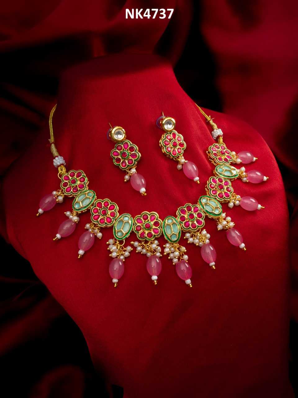 Ynf Brass KESH105 NK4737 Womens Jewellery Wholesale Kundan Pendant Sets Artificial Pendant Set Manufacturer - Jewellery Export