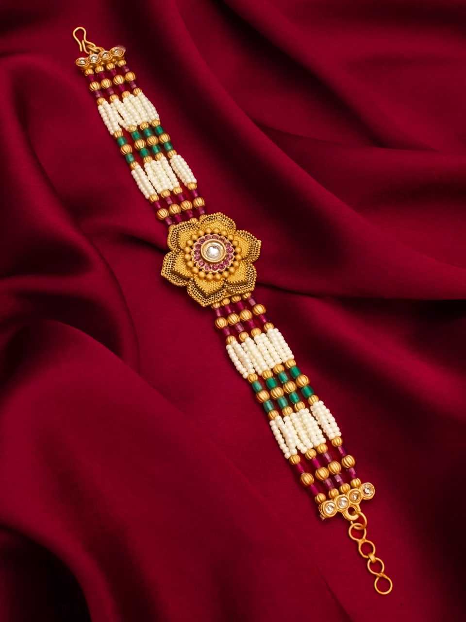 Ynf Gold Plated KESH105 BG2480 Womens Jewellery Wholesale Golden Bracelet Pearl Jewelry Gold Plated Jewelry Manufacturer - Jewellery Export