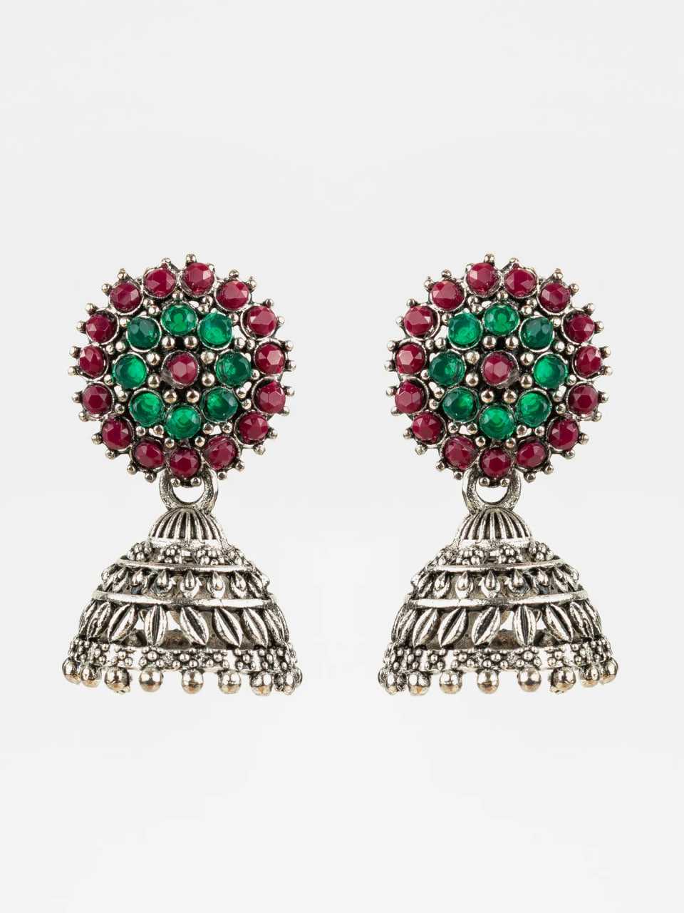 Ynf Alloy KESH105 ER4090 Womens Jewellery Wholesale Oxidized Earrings Jhumka Earrings Silver Plated Jewelry Manufacturer - Jewellery Export