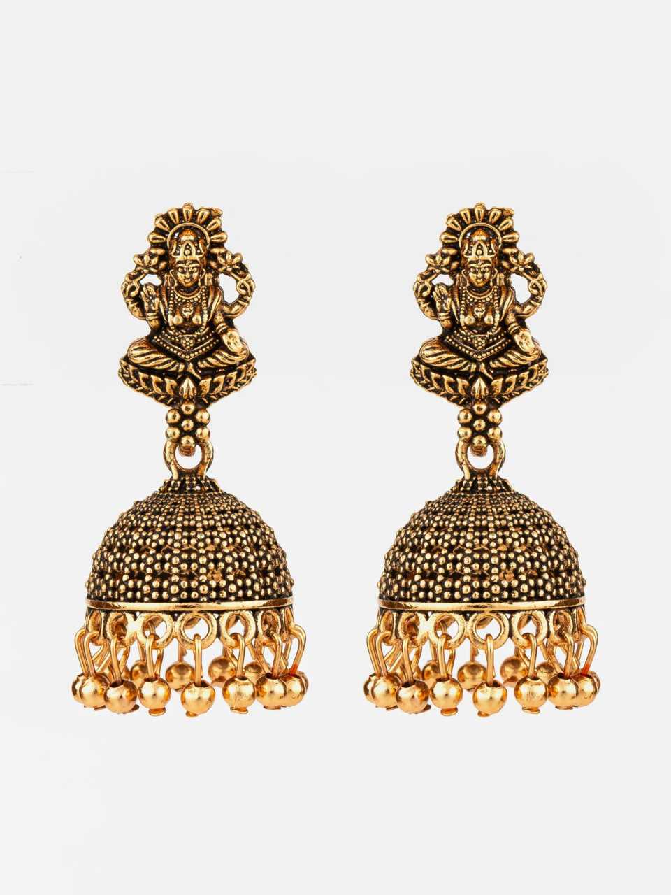Ynf Alloy KESH105 ER4092 Womens Jewellery Wholesale Traditional Jewelry Jhumka Earrings Gold Plated Jewelry Manufacturer - Jewellery Export
